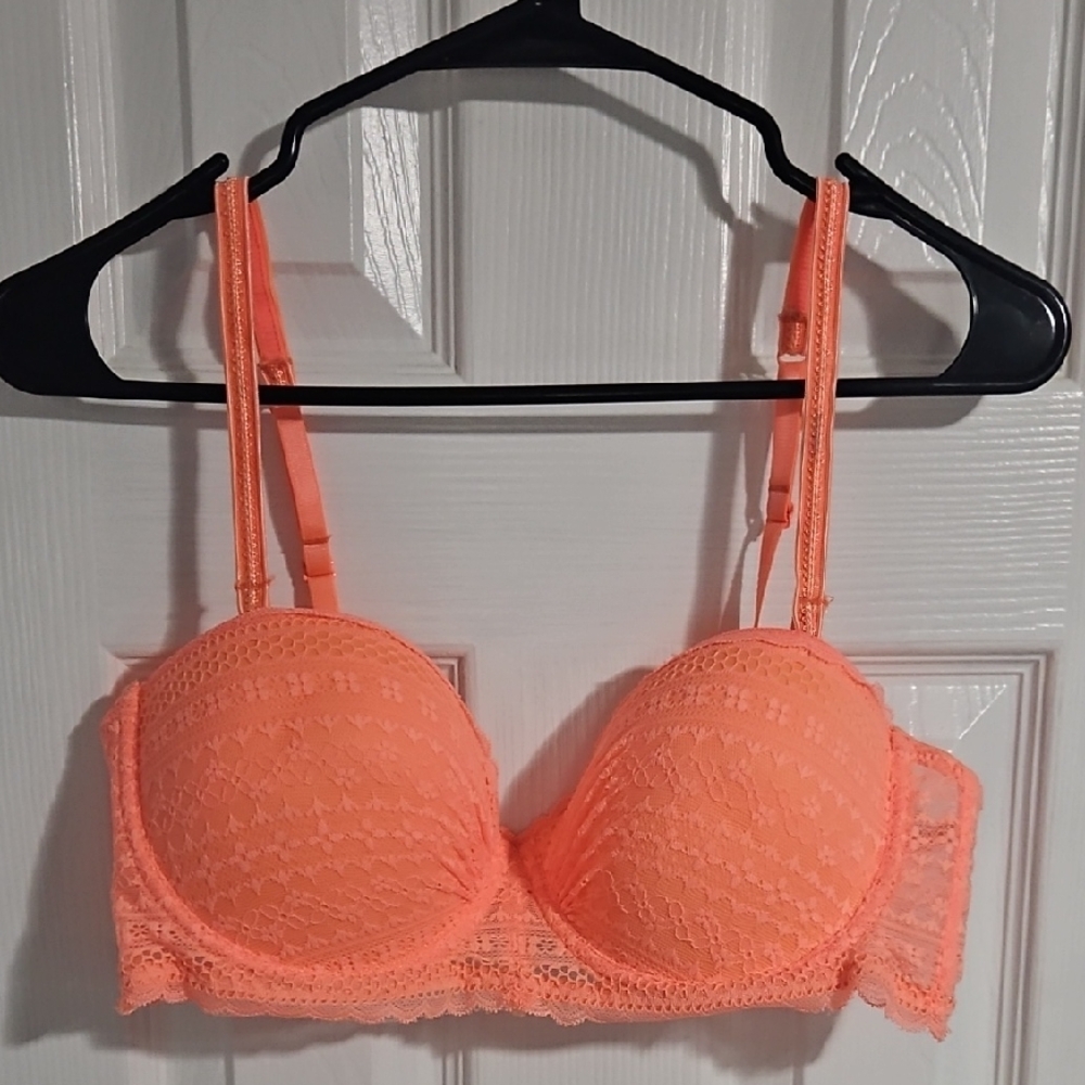 Honeydew Intimates Orange Lace Underwire Bra